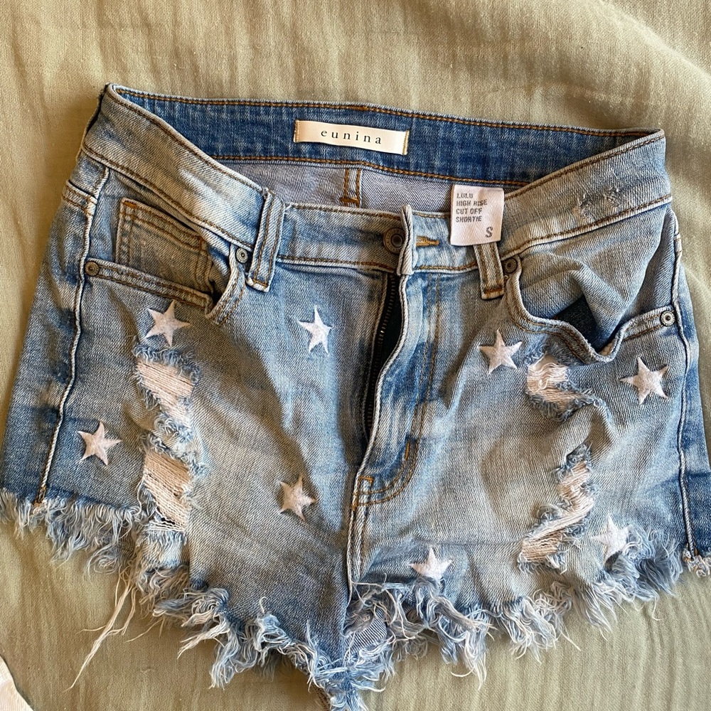 Denim shorts with stars